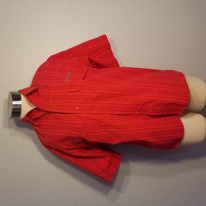 Bugle Boy SHIRT Red Stripe Double button pocket Short Sleeve Pen pocket Size S